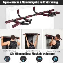 Klimmzugstange für den Türrahmen tragbare Türstange multifunktional fürs Krafttraining Schwarz