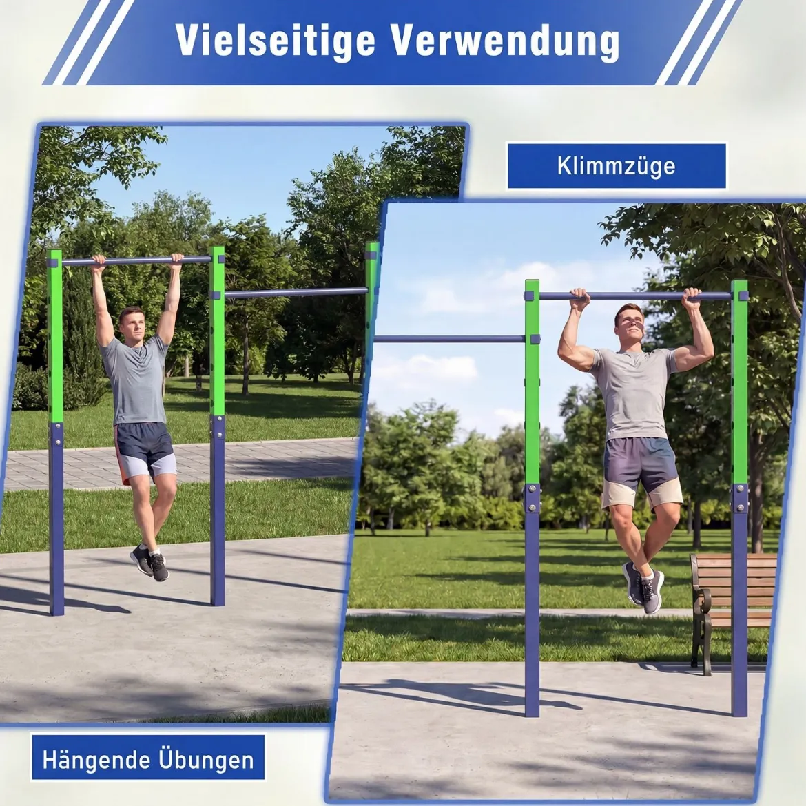 Klimmzugstange Reckstange Höhenverstellbar 80-172 cm aus Verzinktem Stahl bis 330 kg