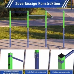 Klimmzugstange Reckstange Höhenverstellbar 80-172 cm aus Verzinktem Stahl bis 330 kg