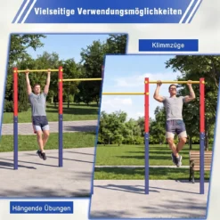 Klimmzugstange Reckstange Höhenverstellbar 80-172 cm aus Verzinktem Stahl bis 330 kg