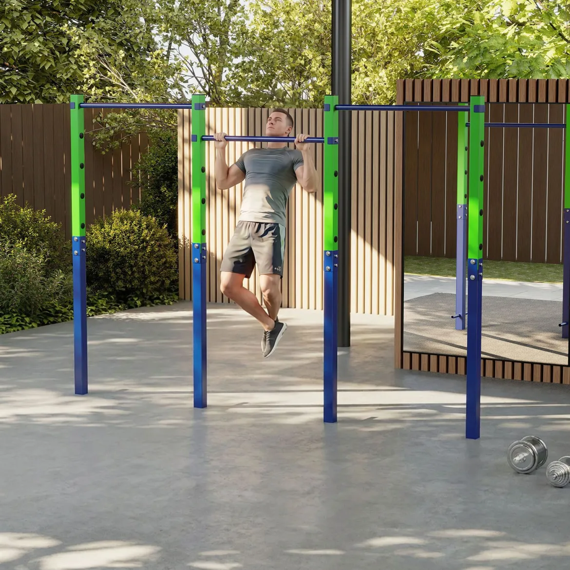 Klimmzugstange Reckstange Höhenverstellbar 80-172 cm aus Verzinktem Stahl bis 330 kg