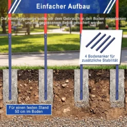 Klimmzugstange Reckstange Höhenverstellbar 80-172 cm aus Verzinktem Stahl bis 330 kg