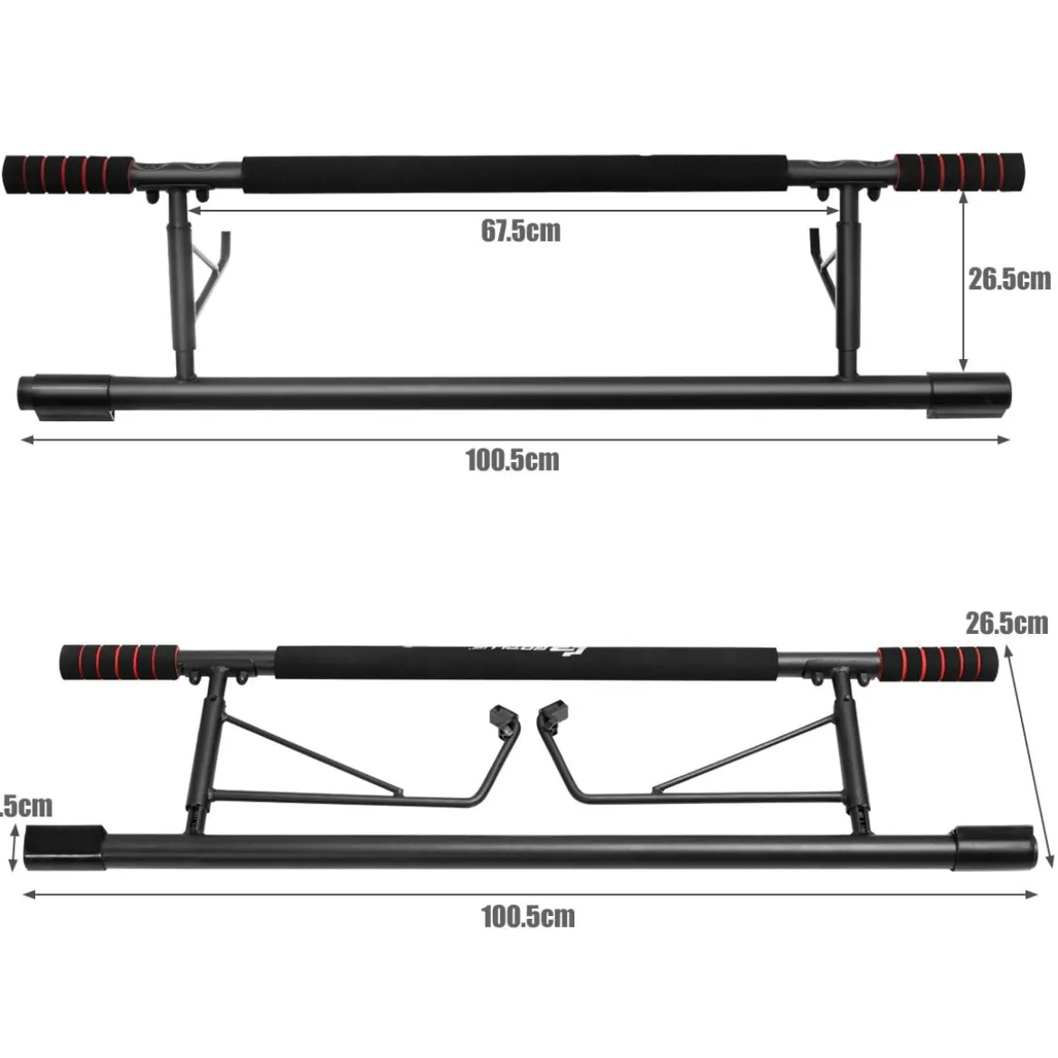 Klimmzugstange Türreck Fitness Hometrainer Pull-Up-Bar Schwarz 100,5 x 26,5 x 35cm