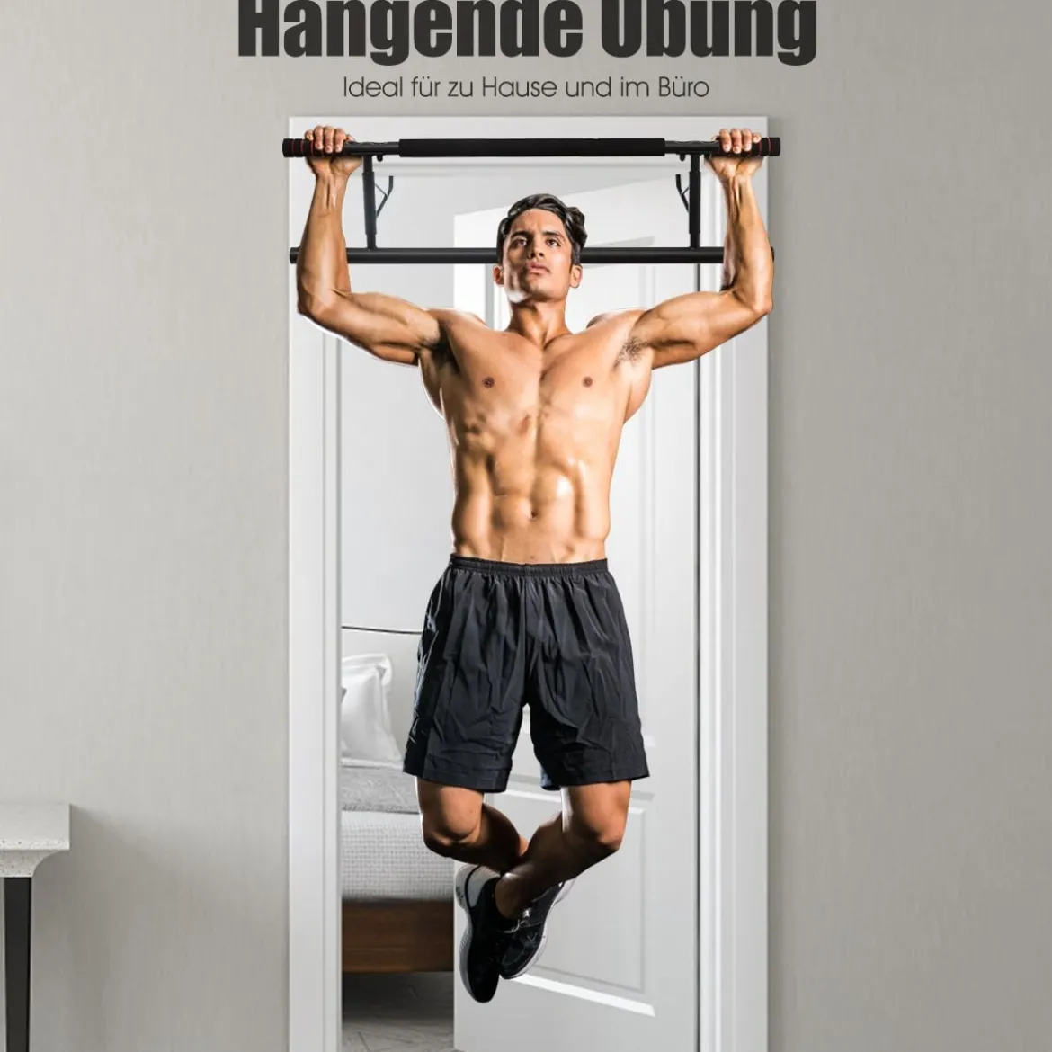 Klimmzugstange Türreck Fitness Hometrainer Pull-Up-Bar Schwarz 100,5 x 26,5 x 35cm