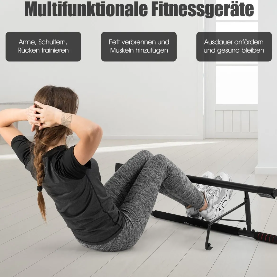 Klimmzugstange Türreck Fitness Hometrainer Pull-Up-Bar Schwarz 100,5 x 26,5 x 35cm
