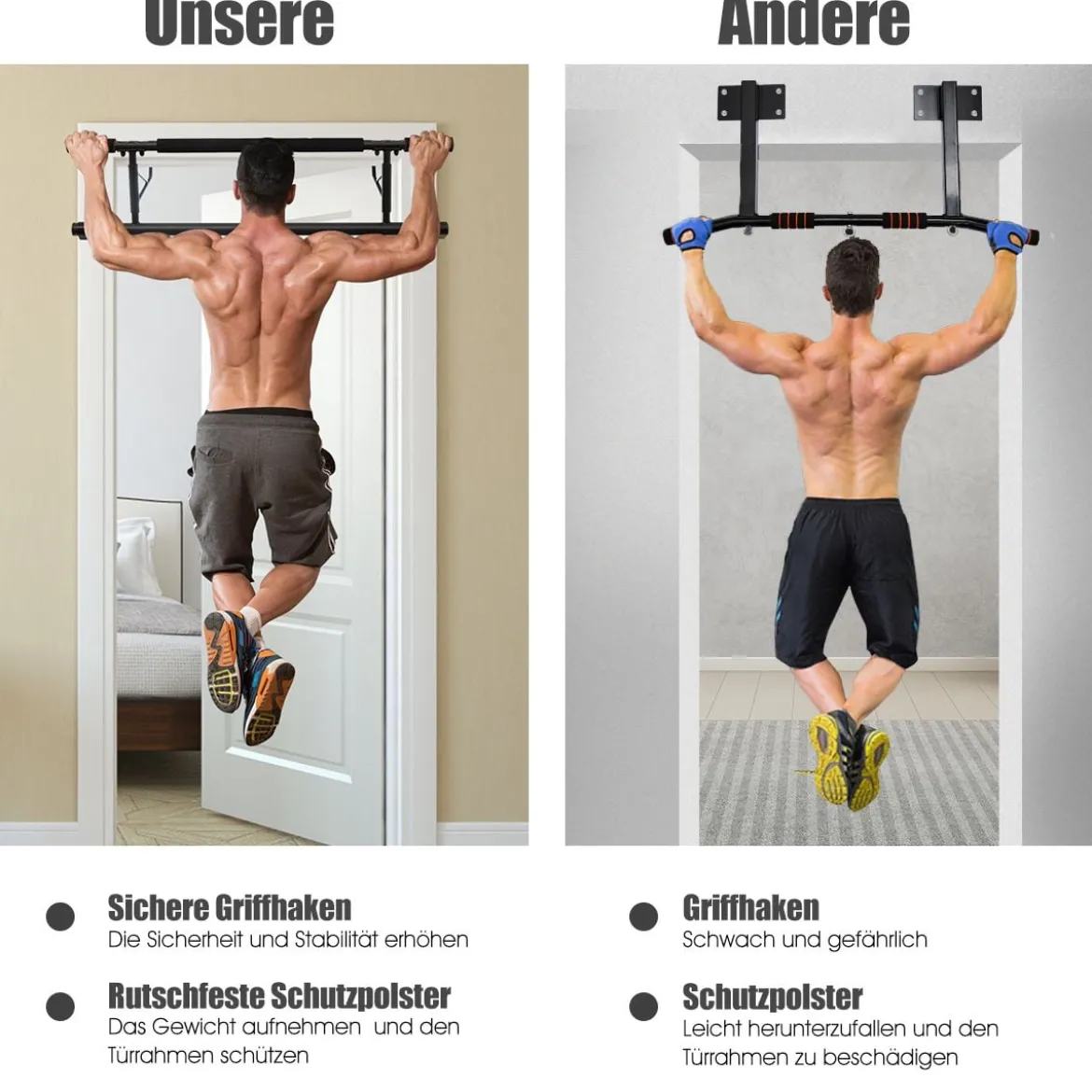 Klimmzugstange Türreck Fitness Hometrainer Pull-Up-Bar Schwarz 100,5 x 26,5 x 35cm