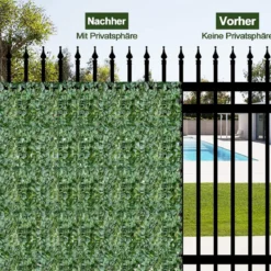 Künstliche Efeu Garten Sichtschutz Balkonsichtschutz Blätteroptik Windschutz 150 x 240 cm Grün