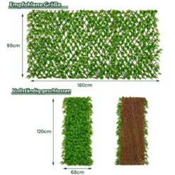 Künstliche Garten Sichtschutz Pflanzenwand Hecken mit Efeublättern / Eukalyptus Blättern