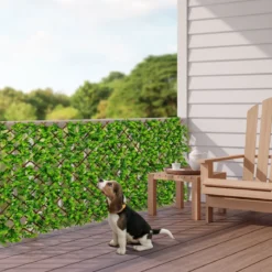 Künstliche Garten Sichtschutz Pflanzenwand Hecken mit Efeublättern / Eukalyptus Blättern