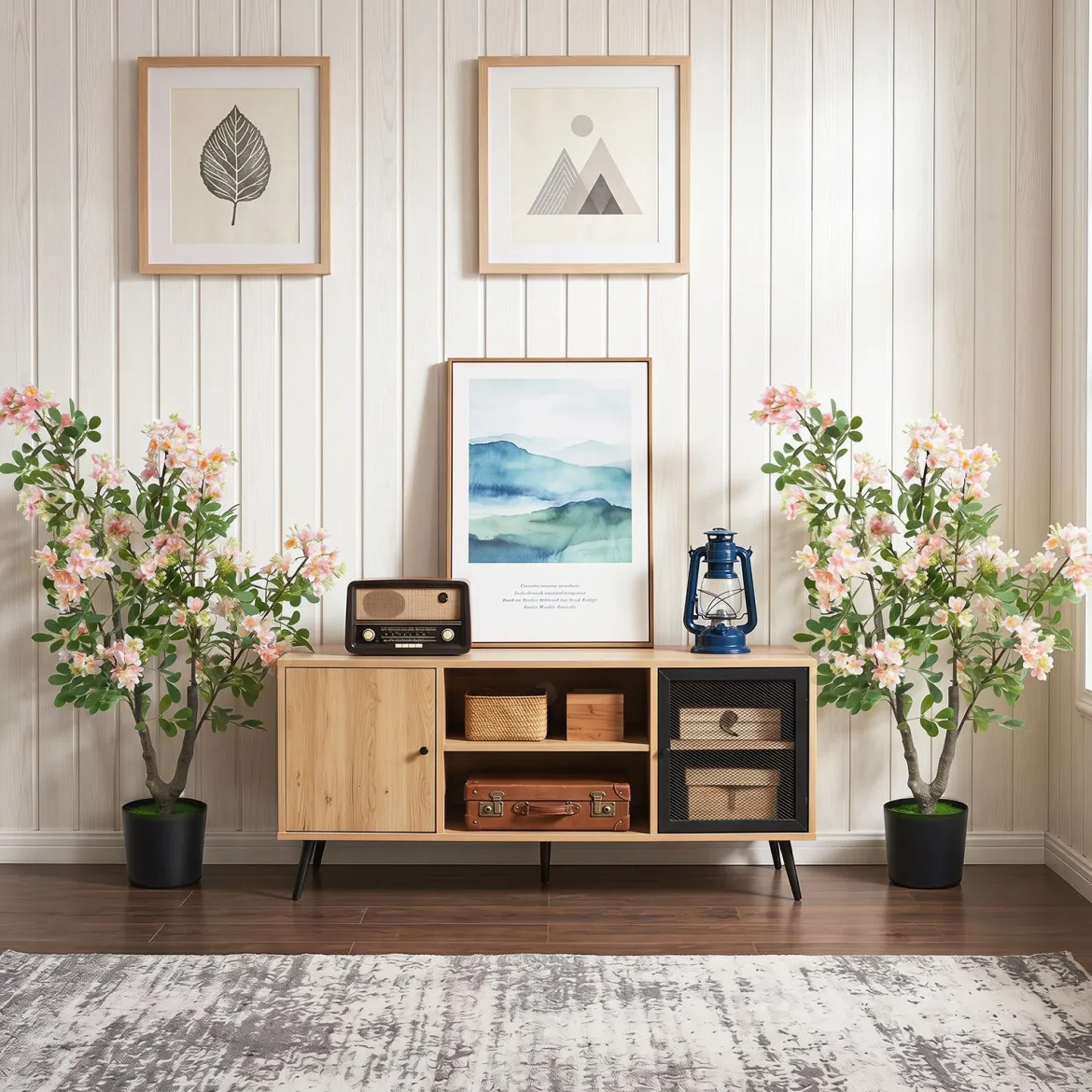 Künstlicher Impatiens Baum 90 cm Kunstpflanze im Topf mit 210 Seidenblumen und 55 Blättern Rosa