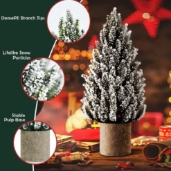 Künstlicher Mini-Weihnachtsbaum 47 cm hoher Mini-Weihnachtsbaum aus PE Grün + Weiß