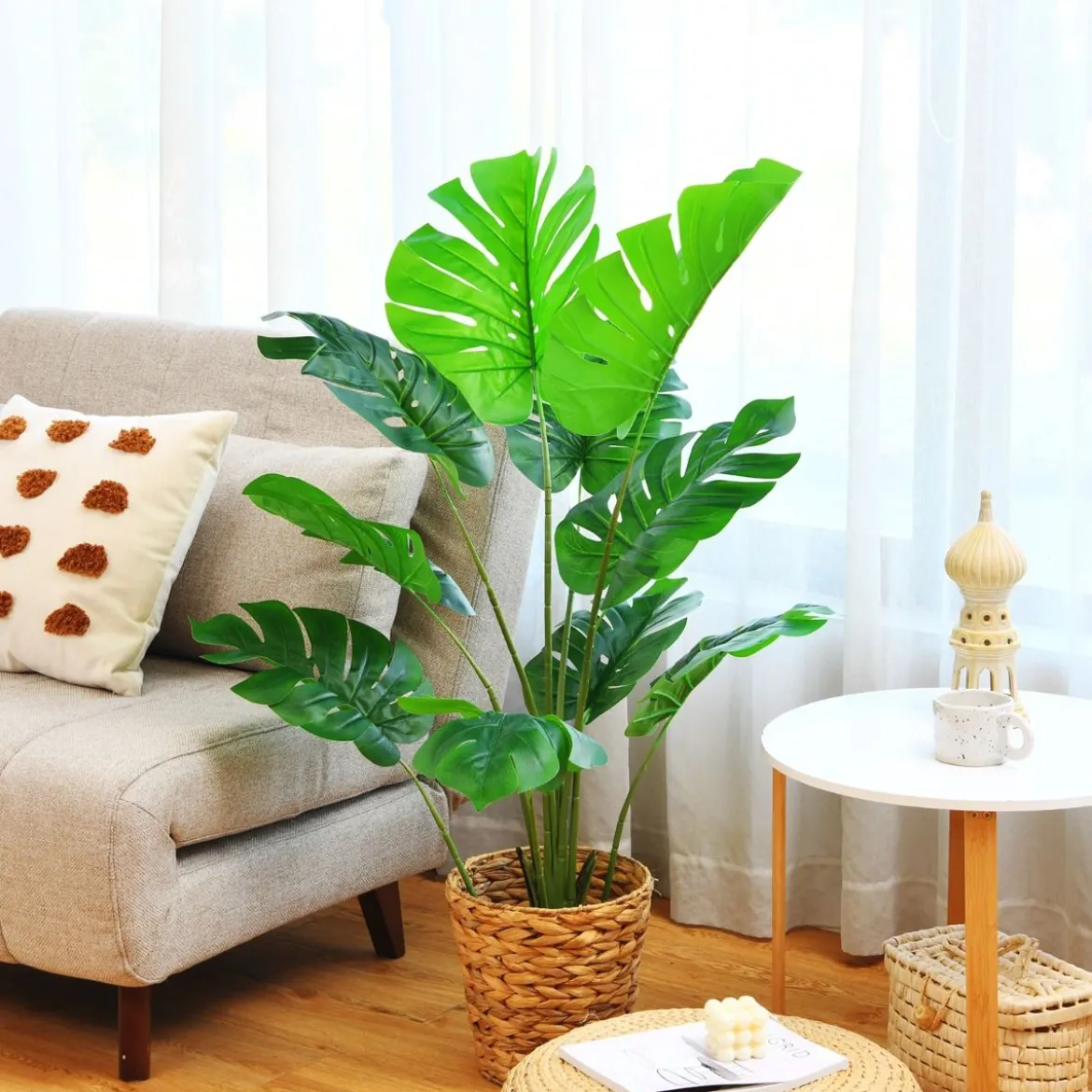 Künstlicher Monstera Deliciosa Baum für drinnen und draußen 121 cm Grün
