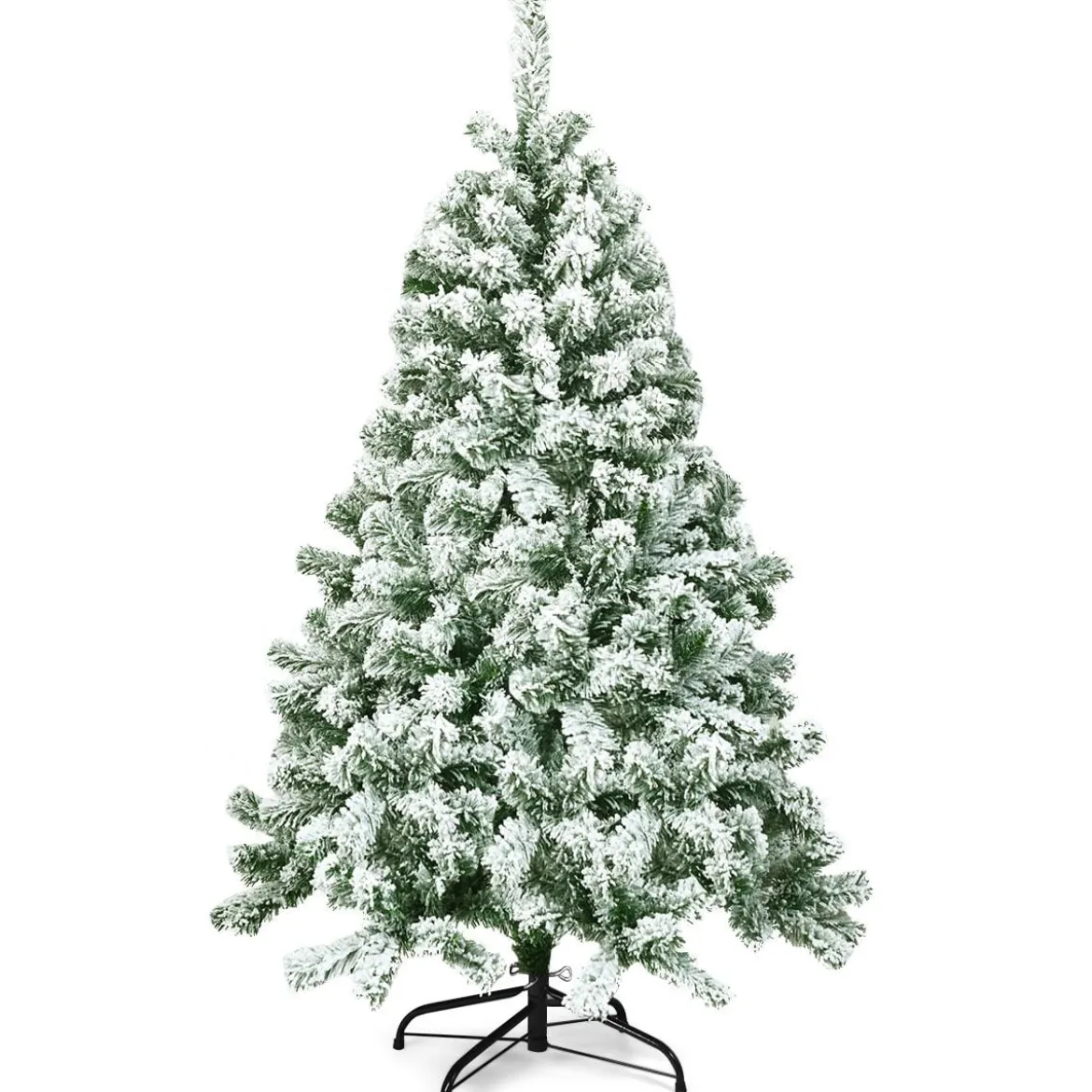 Künstlicher schneebedeckter Weihnachtsbaum mit Metallständer und PVC Nadeln 135 cm