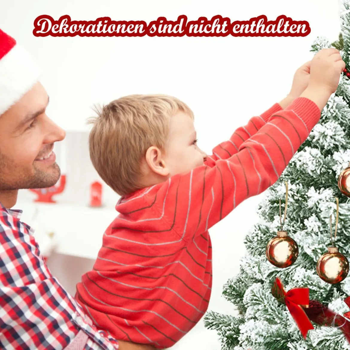 Künstlicher schneebedeckter Weihnachtsbaum mit Metallständer und PVC Nadeln 135 cm