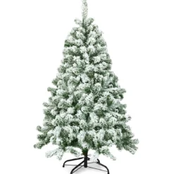 Künstlicher Schneebedeckter Weihnachtsbaum mit Metallständer und PVC Nadeln 180 cm