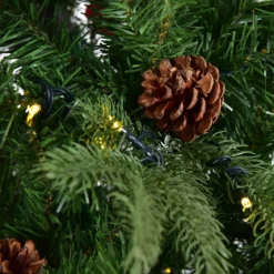 Künstlicher Tannenbaum mit LED-Lichterketten Weihnachtsbaum Christbaum mit Klappsystem und Metallständer 210/225/240 cm Grün
