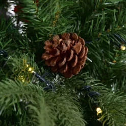 Künstlicher Tannenbaum mit LED-Lichterketten Weihnachtsbaum Christbaum mit Klappsystem und Metallständer 210/225/240 cm Grün