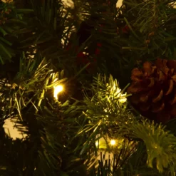 Künstlicher Tannenbaum mit LED-Lichterketten Weihnachtsbaum Christbaum mit Klappsystem und Metallständer 210/225/240 cm Grün