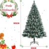 Künstlicher Verschneiter Weihnachtsbaum mit Tannenzapfen für Indoor & Outdoor 180 cm