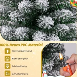 Künstlicher Weihnachtsbaum Bleistift 120 cm Tannenbaum mit Schnee Grün