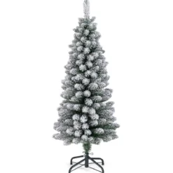 Künstlicher Weihnachtsbaum Bleistift 120 cm Tannenbaum mit Schnee Grün