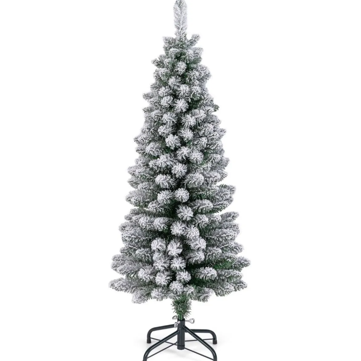 Künstlicher Weihnachtsbaum Bleistift 120 cm Tannenbaum mit Schnee Grün