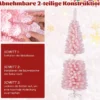 Künstlicher Weihnachtsbaum Bleistift 150 cm Tannenbaum mit Schnee Rosa