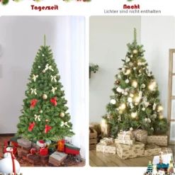 Künstlicher Weihnachtsbaum 180cm Tannenbaum Christbaum mit Metallständer Grün
