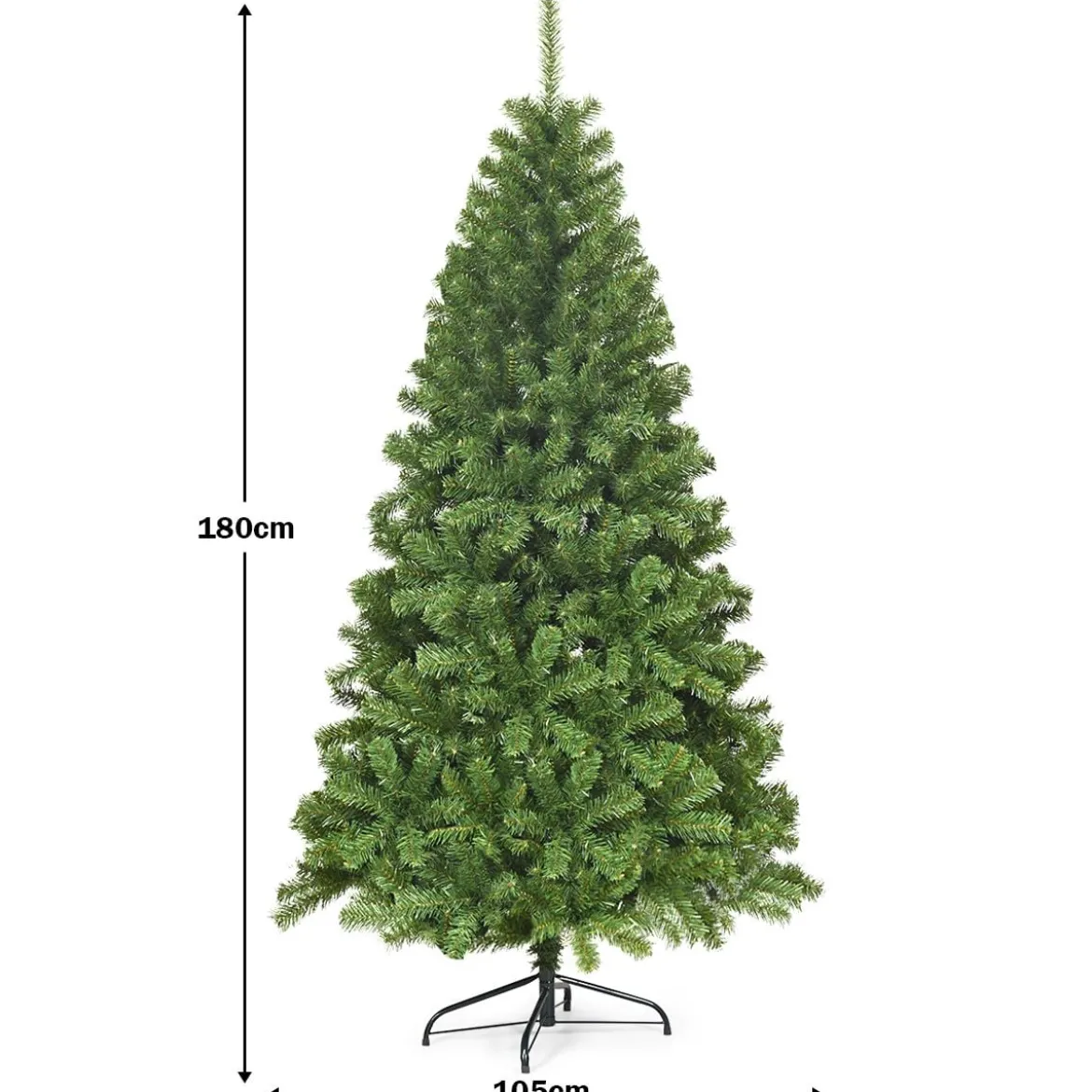 Künstlicher Weihnachtsbaum 180cm Tannenbaum Christbaum mit Metallständer Grün