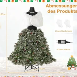 Künstlicher Weihnachtsbaum in Schneiderpuppen Optik mit Schal & Halskette & Beleuchtung