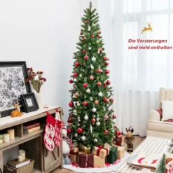 Künstlicher Weihnachtsbaum mit Warmweißen & Mehrfarbigen LED-Lichtern und 796 Dichte Zweigspitzen 225 cm