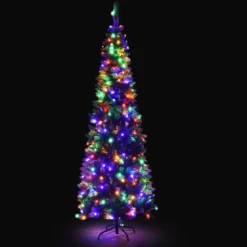 Künstlicher Weihnachtsbaum mit 708 Zweigen und 250 Bunten LED-Lichtern 200 cm
