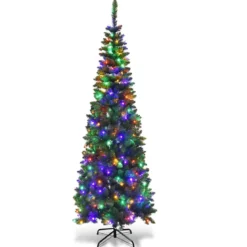 Künstlicher Weihnachtsbaum mit 708 Zweigen und 250 Bunten LED-Lichtern 200 cm