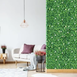 Künstliches Pflanzenwand Hecke Efeublättern Sichtschutz Heckenpflanze Windschutz Grüne Hecke 50 x 50 cm