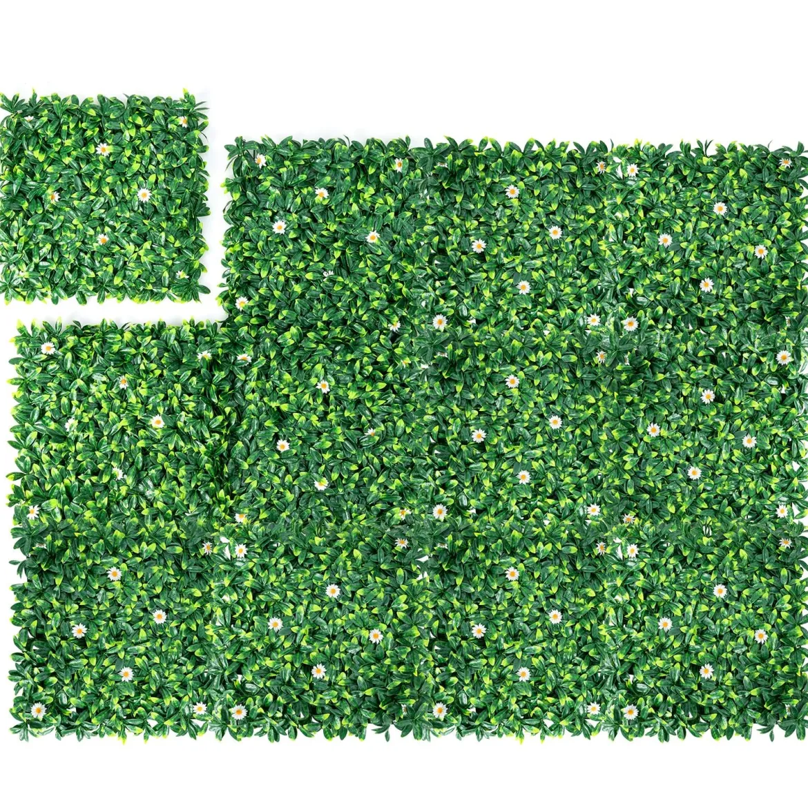 Künstliches Pflanzenwand Hecke Efeublättern Sichtschutz Heckenpflanze Windschutz Grüne Hecke 50 x 50 cm