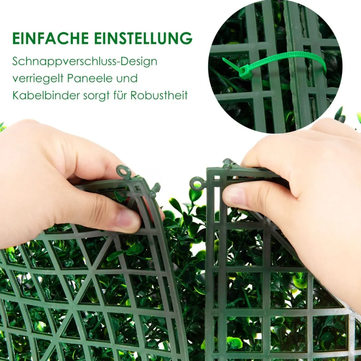 Künstliches Pflanzenwand künstliche Buchsbaum-Teile 50 x 50 cm Grün