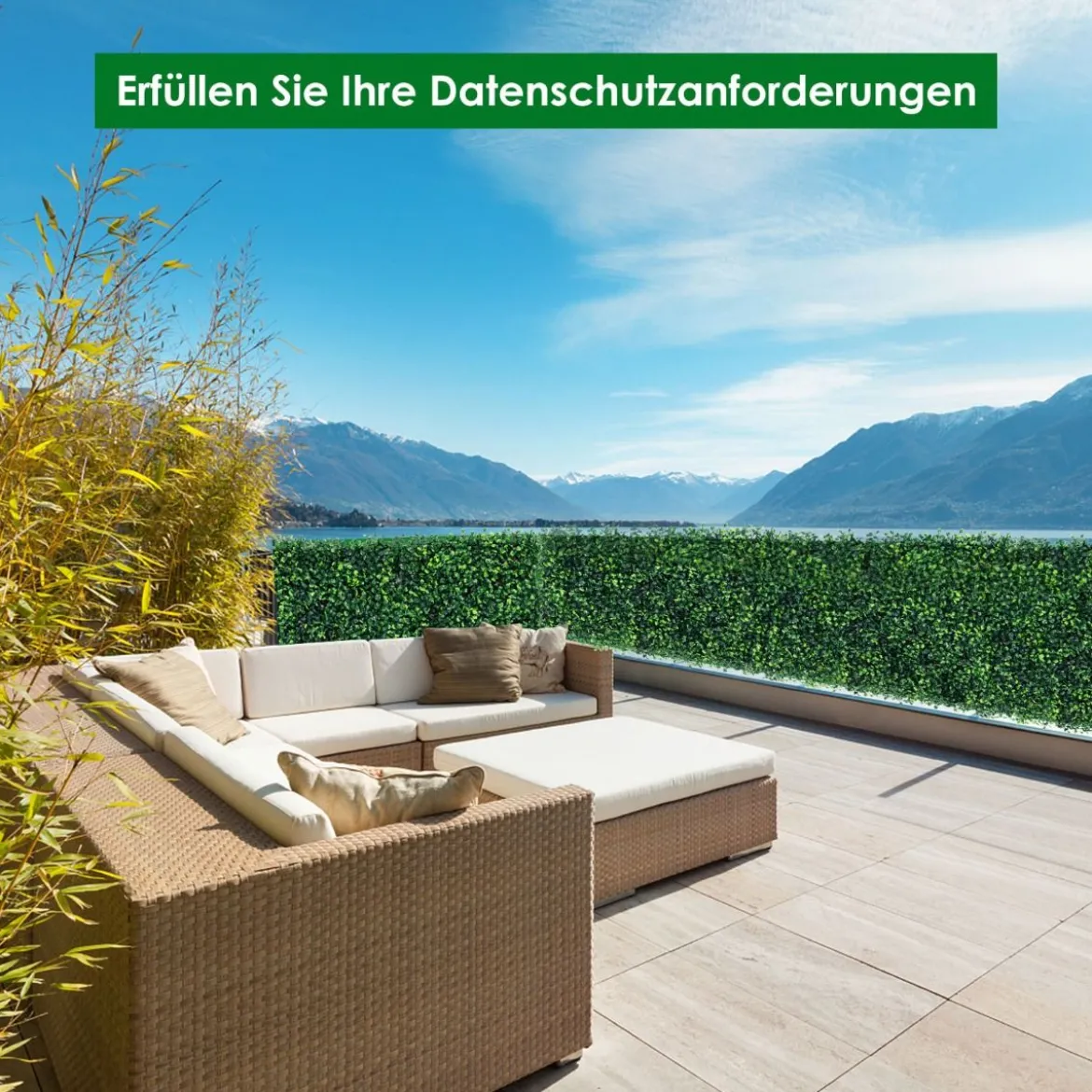 Künstliches Pflanzenwand künstliche Buchsbaum-Teile 50 x 50 cm Grün