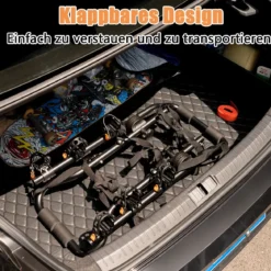Kofferraum Fahrradträger für 3 Fahrräder mit Verstellbarer Länge & Winkel Stabiler Heckklappenträger