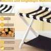 Kofferständer Klappbar Gepäckständer aus Gummibaumholz mit 2 Ablagen 67 x 46 x 52 cm Weiß