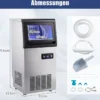 Kommerzielle Eiswürfelmaschine Eiswürfelbereiter 50 kg/24 Std. mit 11 kg Eislagerkapazität