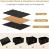 Kommode für Schlafzimmer mit 8 Schubladen hohe Stoffkommodemit Metallrahmen 89 x 30 x 98 cm Schwarz