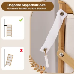 Kommode mit 8 Abnehmbaren Stoffschubladen & Bambusrahmen Schubladenschrank