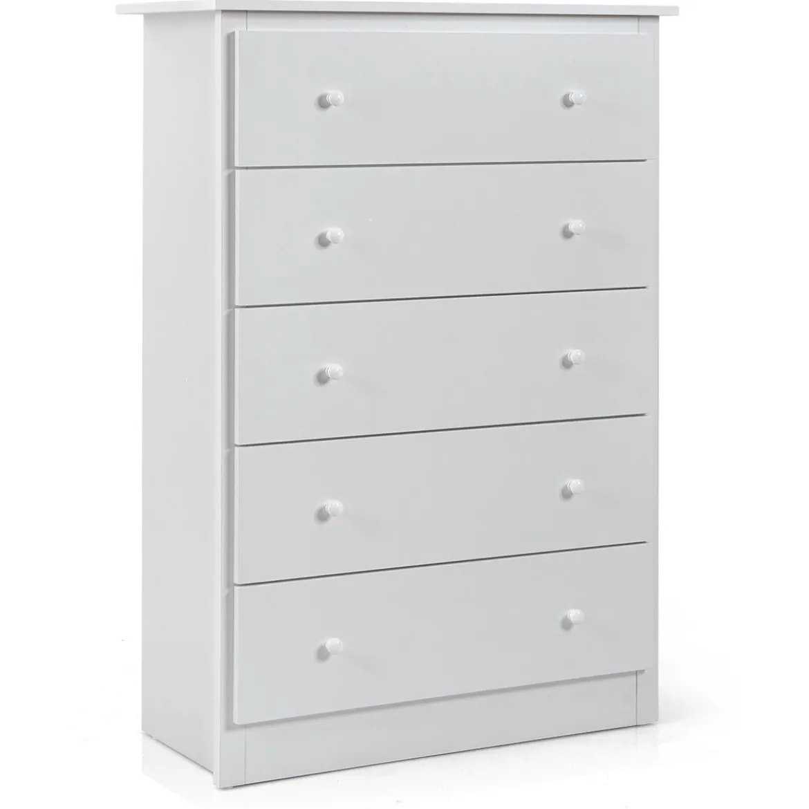 Kommode mit 5 Schubladen Holz Sideboard Modern Schubladenschrank 80 x 40 x 115 cm Weiß