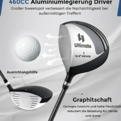 Komplette Golfschläger- & Taschenset für Linkshänder Herren tragbare leichte Golf-Standtasche