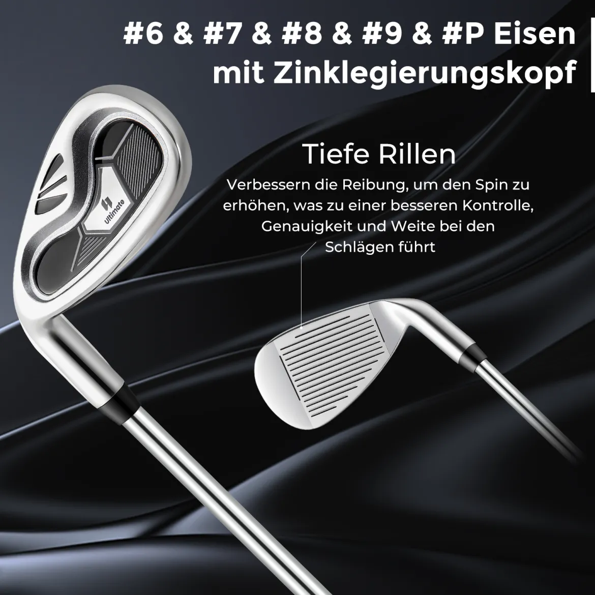 Komplette Golfschläger- & Taschenset für Linkshänder Herren tragbare leichte Golf-Standtasche