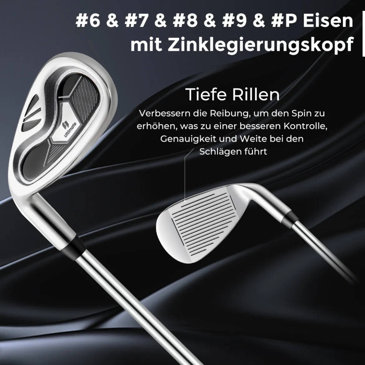 Komplette Golfschläger- & Taschenset für Linkshänder Herren tragbare leichte Golf-Standtasche