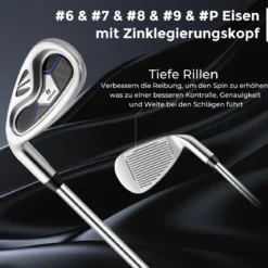 Komplette Golfschläger- & Taschenset für Linkshänder Herren tragbare leichte Golf-Standtasche
