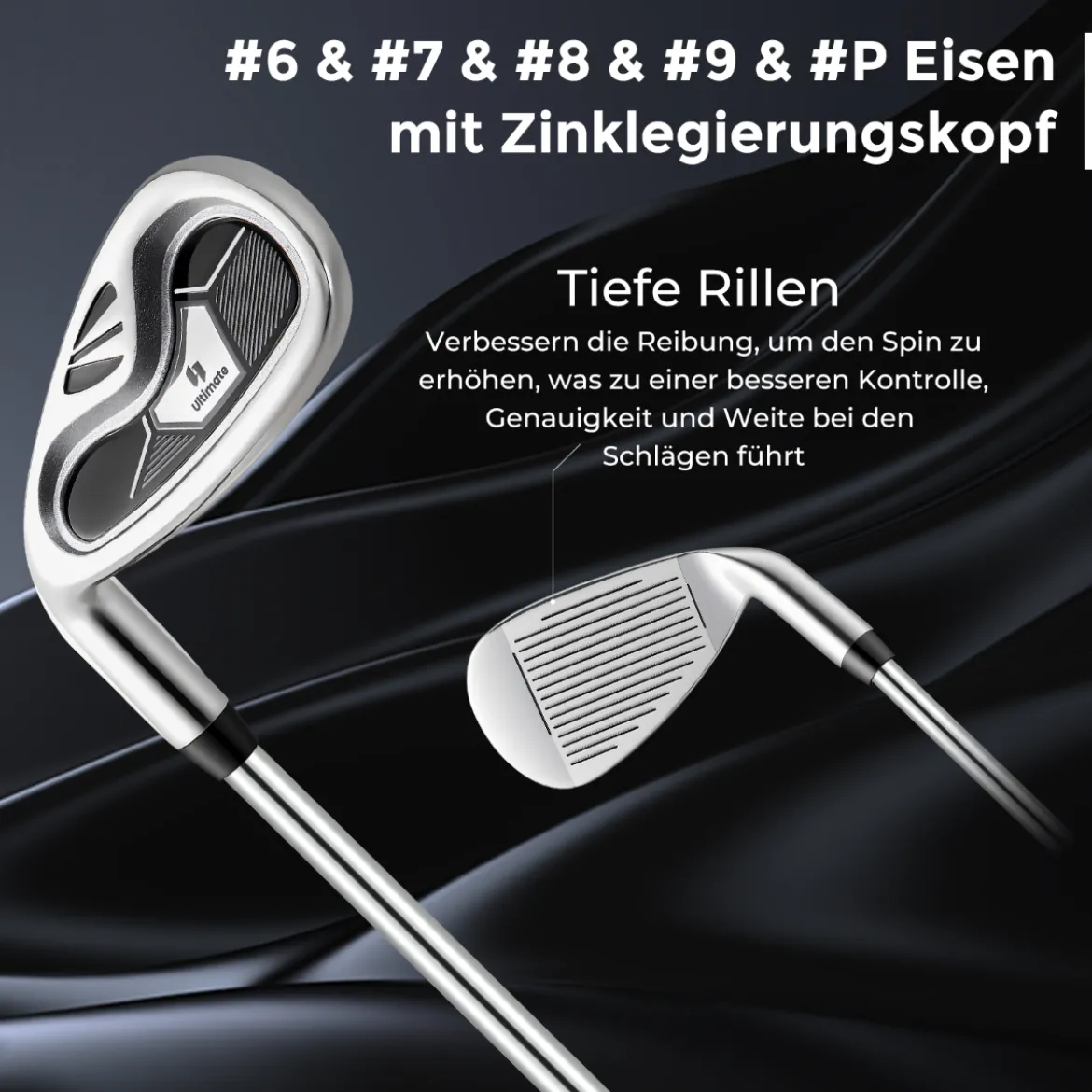 Komplette Golfschläger- & Taschenset für Linkshänder Herren tragbare leichte Golf-Standtasche