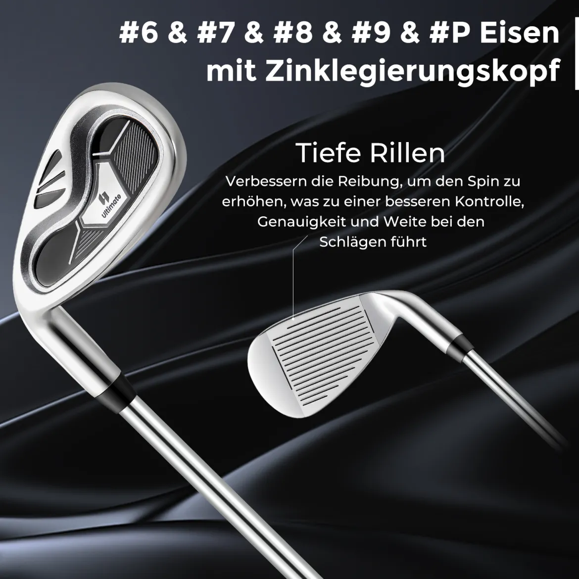 Komplette Golfschläger- & Taschenset für Linkshänder Herren tragbare leichte Golf-Standtasche