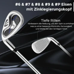 Komplette Golfschläger- & Taschenset für Linkshänder Herren tragbare leichte Golf-Standtasche
